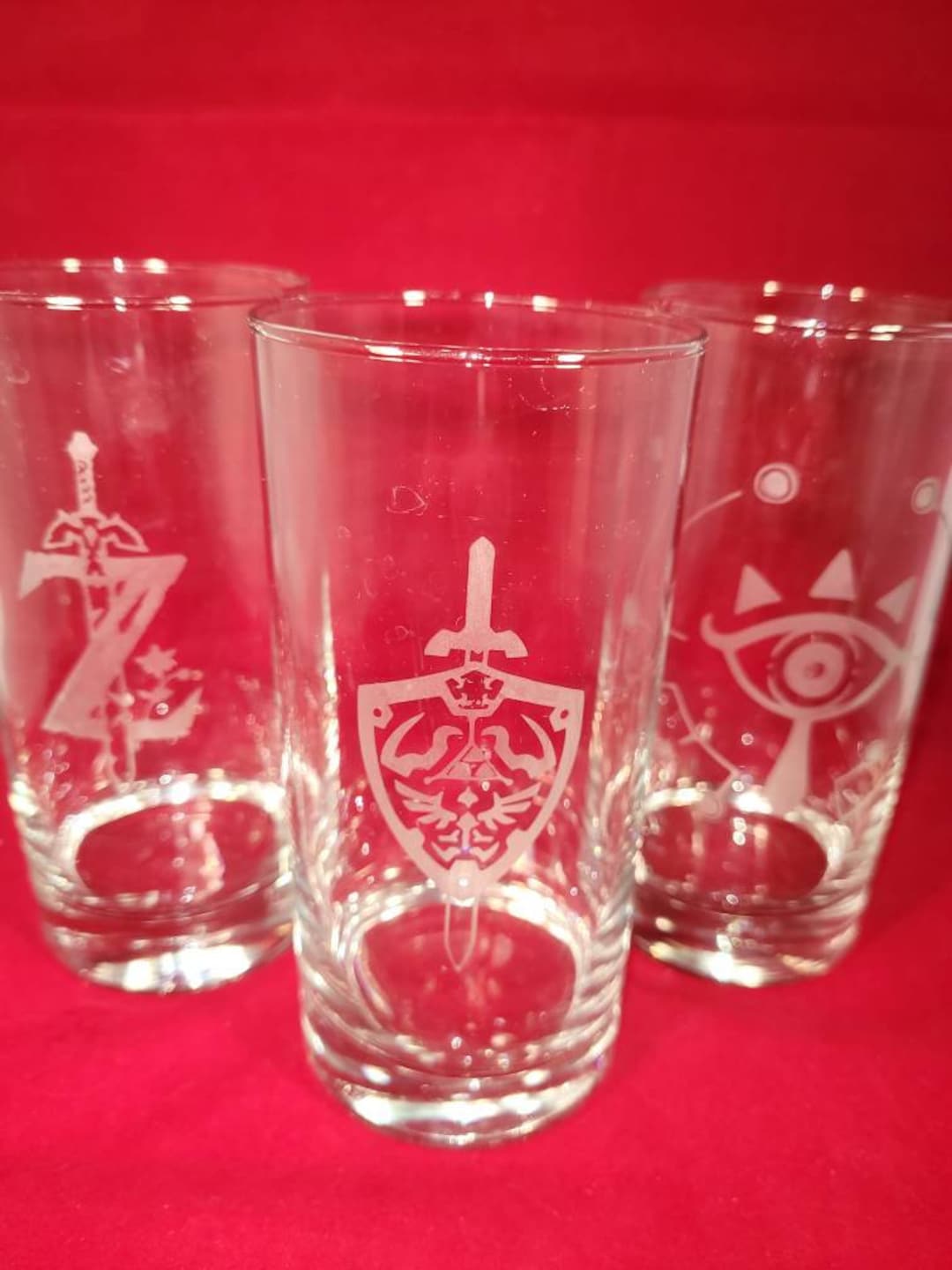 Zelda Drinking Glasses, Breath of the Wild, Etched Glasses - Etsy