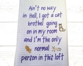Set Of 5 New Girl Quotes Waffle Style Kitchen Tea Towels