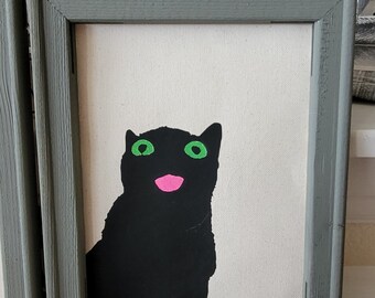 Black cat wall art set