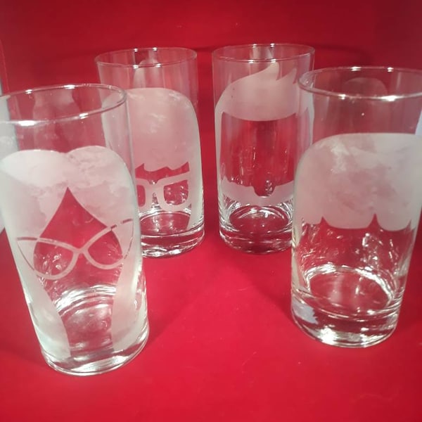 Bob's burgers etched drinking glasses