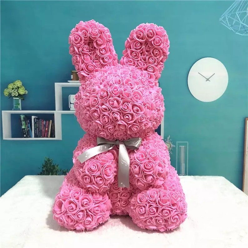 Girlfriend Gift Rose Rabbit Rose Bear Anniversary Gift Rose Bunny 600 Big Roses Valentine/'s Day Gift Forever Rose Christmas Gift