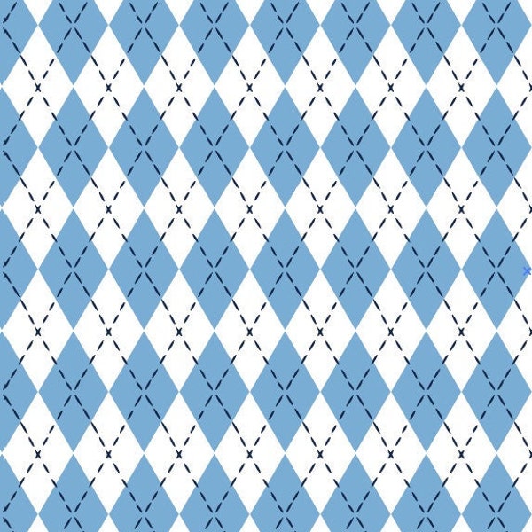 Carolina Blue Argyle Wallpaper/ Removable Wallpaper/ Peel and Stick Wallpaper/ Unpasted Wallpaper/ Pre-Pasted Wallpaper WW2305