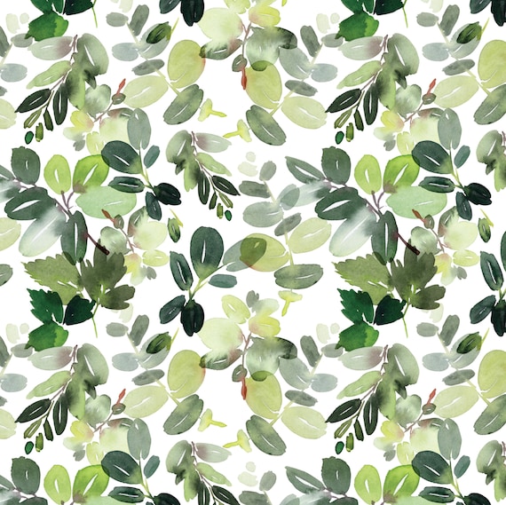 Peel and Stick Wallpaper Green/ Watercolor Greenery Wallpaper/ - Etsy