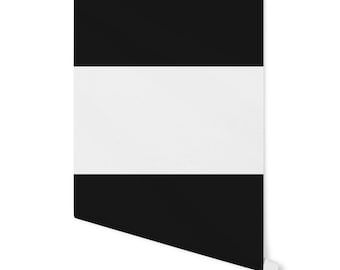 Black and White Stripe Peel and Stick Wallpaper