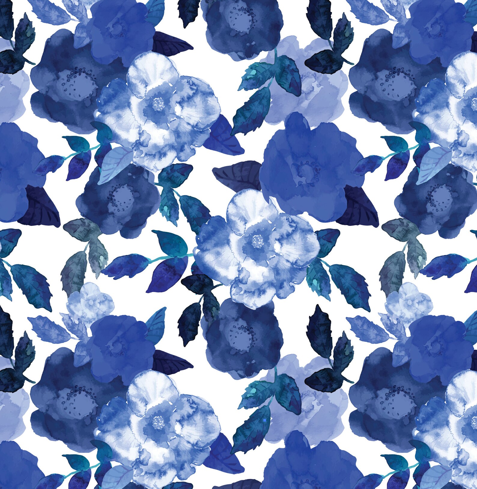 Navy and White Peel and Stick Wallpaper Floral Blue/ Blue Etsy