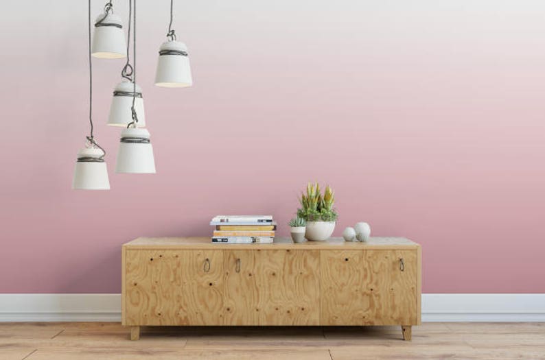 Dusty Rose Ombre Wallpaper // Removable Wallpaper // Peel and Etsy