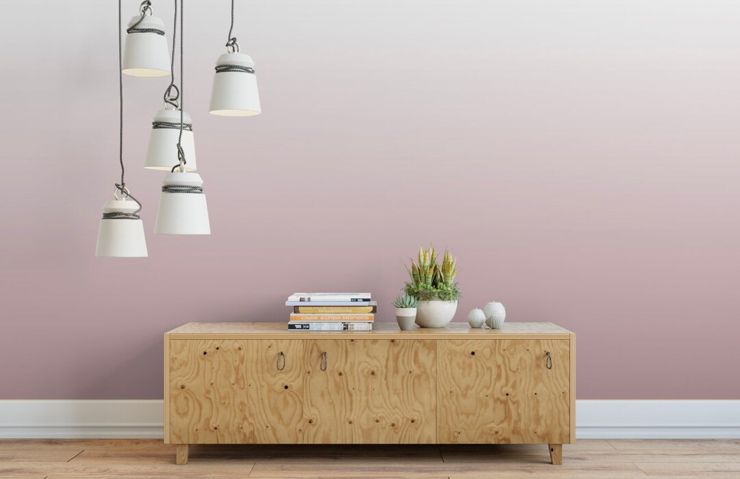 Wallpaper Ombre Pink/ Peel and Stick Wallpaper/ Cinder Rose Etsy