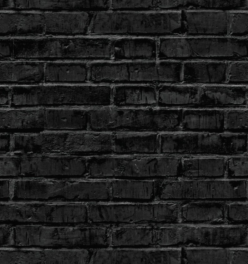 Black Brick Wallpaper // Removable Wallpaper // Peel and Stick - Etsy