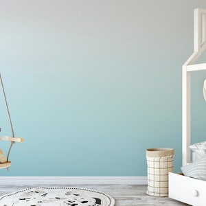 Wallpaper Ombre Teal/ Peel and Stick Wallpaper Teal/ Soft Teal Ombre Wallpaper/ Removable Wallpaper/ Peel and Stick/ Pre-Pasted WW2029