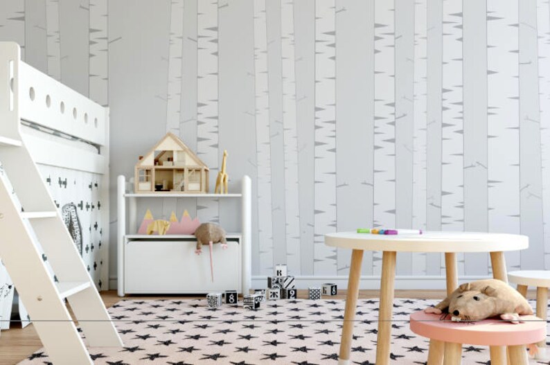 Bare Birch Trees Wallpaper // Removable Wallpaper // Peel and - Etsy