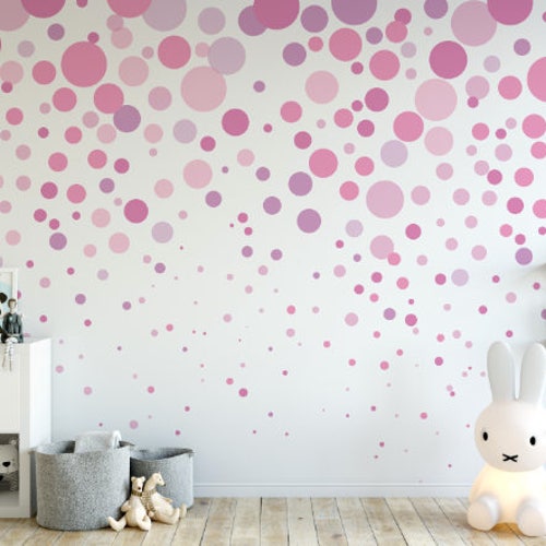 Peel and Stick Wallpaper Dots/ Multi Colored Cascading Bubbles - Etsy