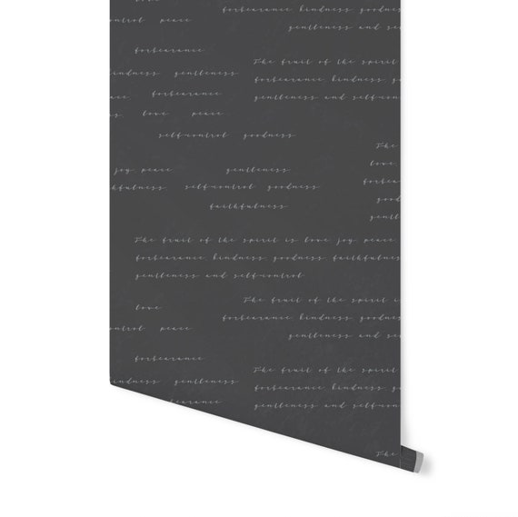 Fruits of the Holy Spirit Script Wallpaper/ Removable Wallpaper/  Peel and Stick Wallpaper/ Unpasted Wallpaper/ Pre-Pasted Wallpaper WW20110