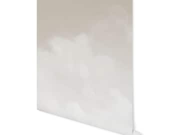 Peel and Stick Wallpaper Boho Clouds Sky Nursery Beige High Quality Removable/ Beige Cloud Mural WW2320