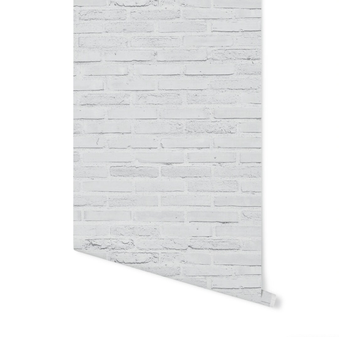 White Brick Wallpaper/ Removable Wallpaper/ Peel and Stick Wallpaper ...
