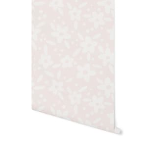 Peel and Stick Wallpaper Floral/ Blushing Daisy Wallpaper/ Removable Wallpaper/ Unpasted Wallpaper/ Pre-Pasted Wallpaper WW2215
