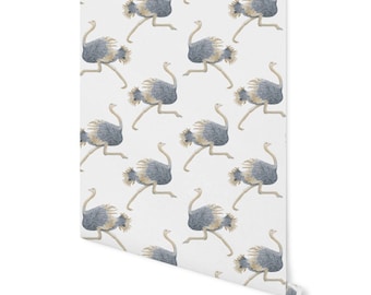 Ostrich Wallpaper/ Removable/ Peel and Stick/ Unpasted/ Pre-Pasted Wallpaper WW1842