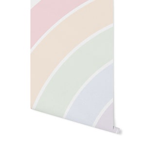 Wallpaper Rainbow/ Pastel Rainbow Wallpaper/ Removable Wallpaper/ Peel and Stick Wallpaper/ Unpasted Wallpaper/ Pre-Pasted Wallpaper WW2089