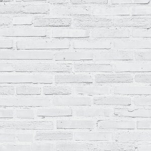 White Brick Wallpaper // Removable Wallpaper // Peel and Stick Wallpaper // Unpasted Wallpaper // Pre-Pasted Wallpaper