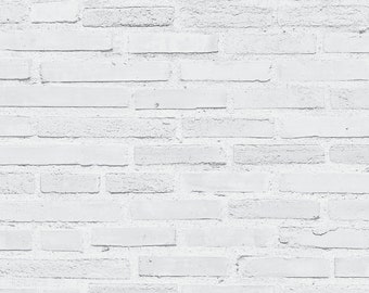 White Brick Wallpaper // Removable Wallpaper // Peel and Stick Wallpaper // Unpasted Wallpaper // Pre-Pasted Wallpaper