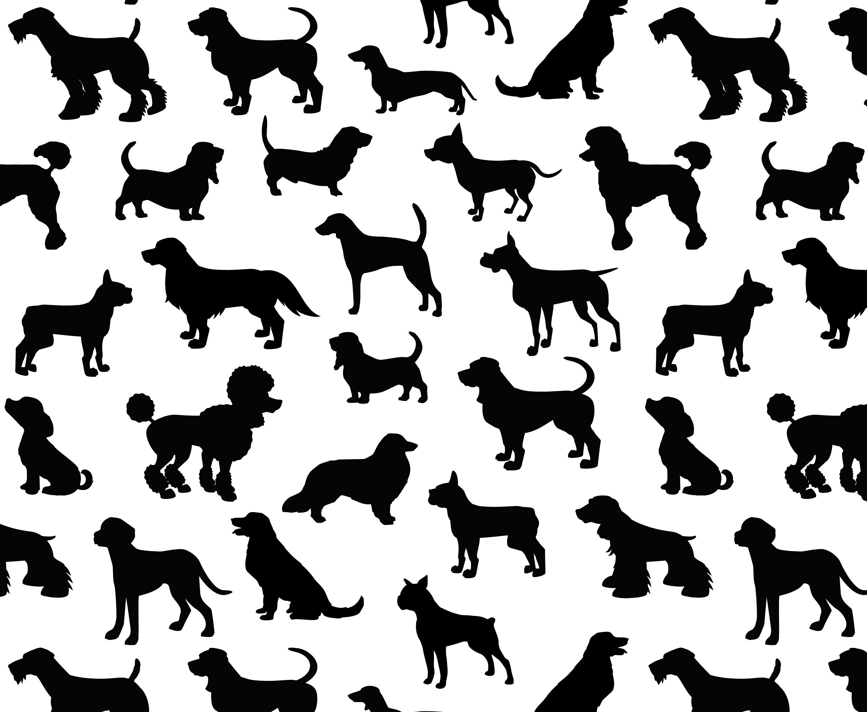 Peel and Stick Wallpaper Black Dog Silhouette/ Wallpaper/ - Etsy