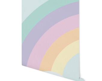 Wallpaper Rainbow Mural/ Minty Rainbow Wallpaper/ Removable/ Peel and Stick/ Unpasted Wallpaper/ Pre-Pasted Wallpaper WW2099