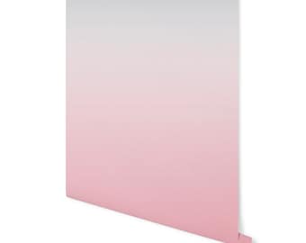 Wallpaper Pink Ombre/ Peel and Stick Wallpaper Pink/ Pink and Gray Ombre Wallpaper/ Removable Wallpaper/ Unpasted/ Pre-Pasted WW2132