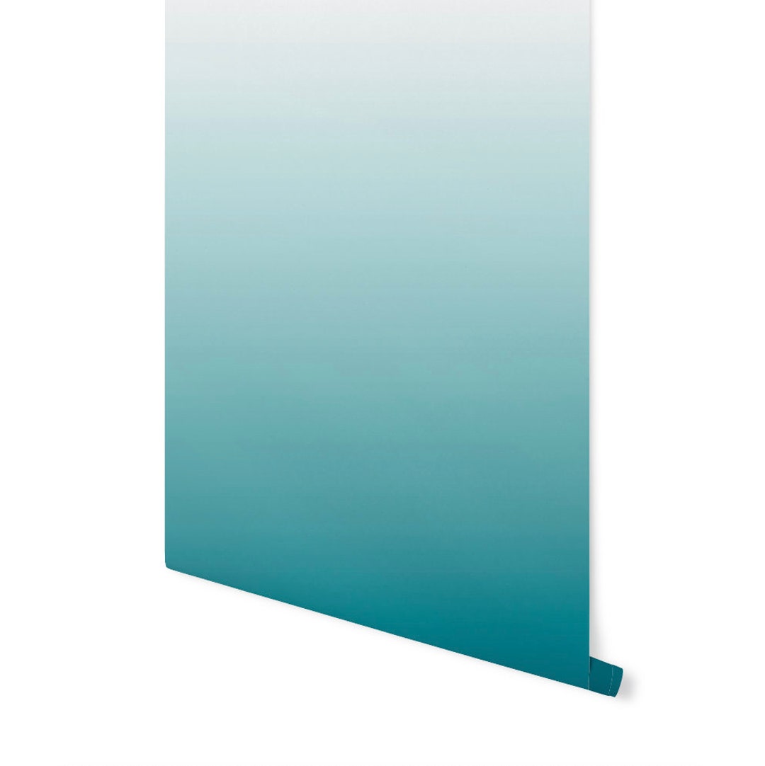 Wallpaper Ombre Teal/ Peel and Stick Wallpaper Teal/ Caribbean Current ...