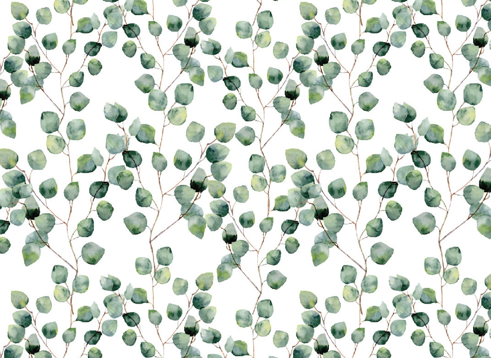 Peel and Stick Wallpaper Green/ Eucalyptus Leaves Wallpaper/ Etsy.de