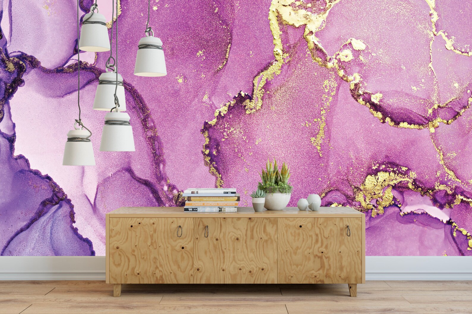 Peel and Stick Wallpaper Purple/ Purple Watercolor Abstract Etsy