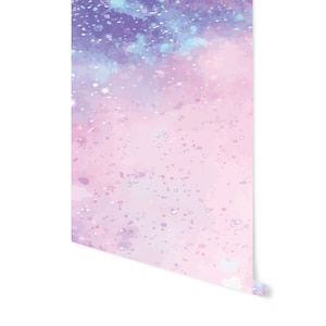 Galaxy Peel and Stick Wallpaper Purple / Purple Galaxy Mural Wallpaper/ Removable Wallpaper/ Unpasted Wallpaper/ Pre-Pasted Wallpaper WW2033