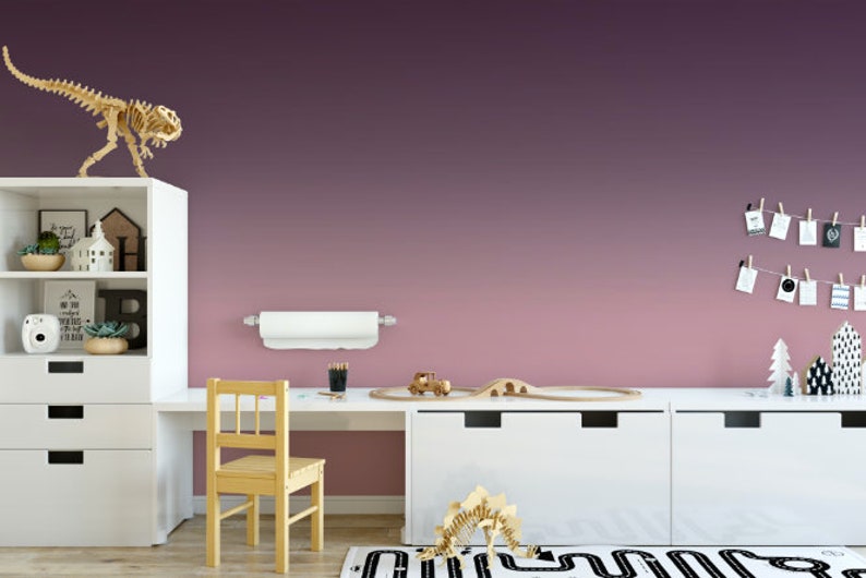 Dusty Rose and Plum Ombre Wallpaper // Removable Wallpaper // Etsy