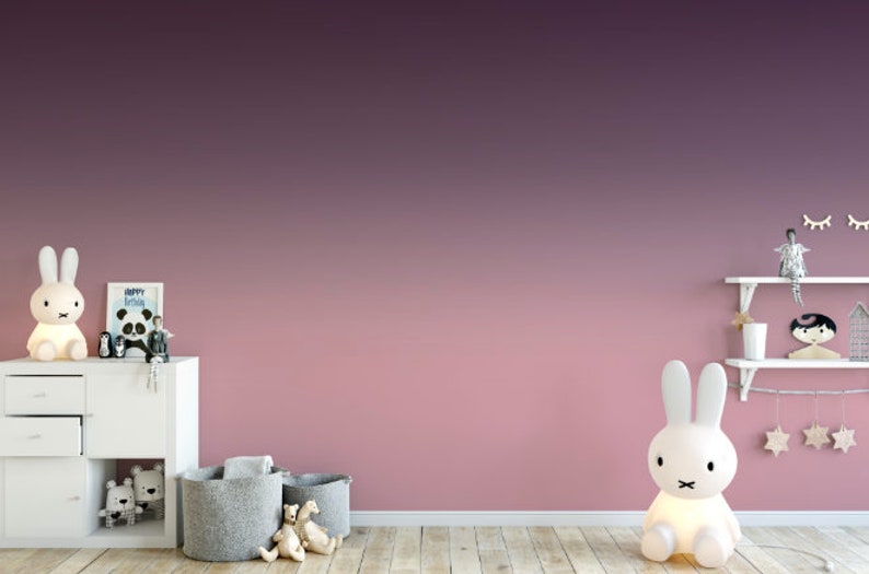 Dusty Rose and Plum Ombre Wallpaper // Removable Wallpaper // Etsy