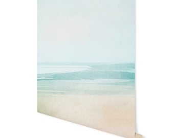 Beach Ombre Peel and Stick Wallpaper/ Beach Watercolor Ombre Wallpaper/ Removable Wallpaper/ Unpasted Wallpaper/ Pre-Pasted Wallpaper WW2046