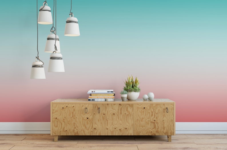 Coral Reef Ombre Wallpaper // Removable Wallpaper // Peel and Etsy