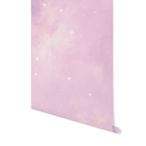 Peel and Stick Wallpaper Pink/ Pink Galaxy Wallpaper/ Removable Wallpaper/ Unpasted Wallpaper/ Pre-Pasted Wallpaper WW2054