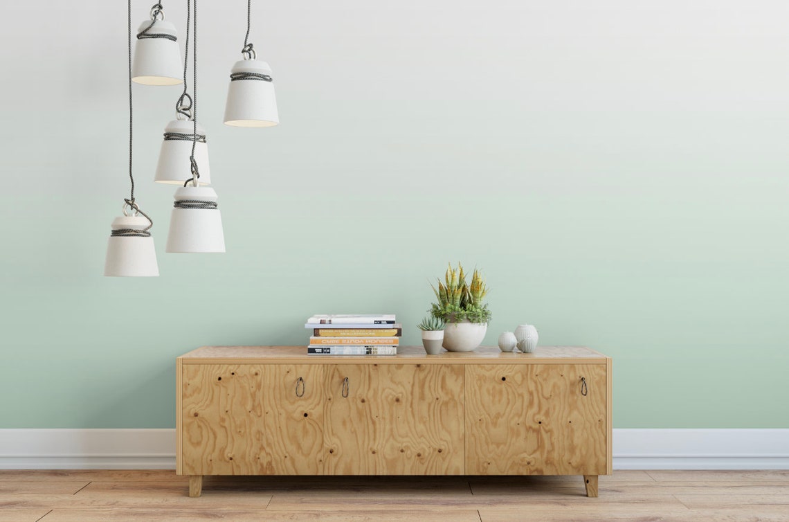 Mint Green Ombre Wallpaper // Removable Wallpaper // Peel and Etsy
