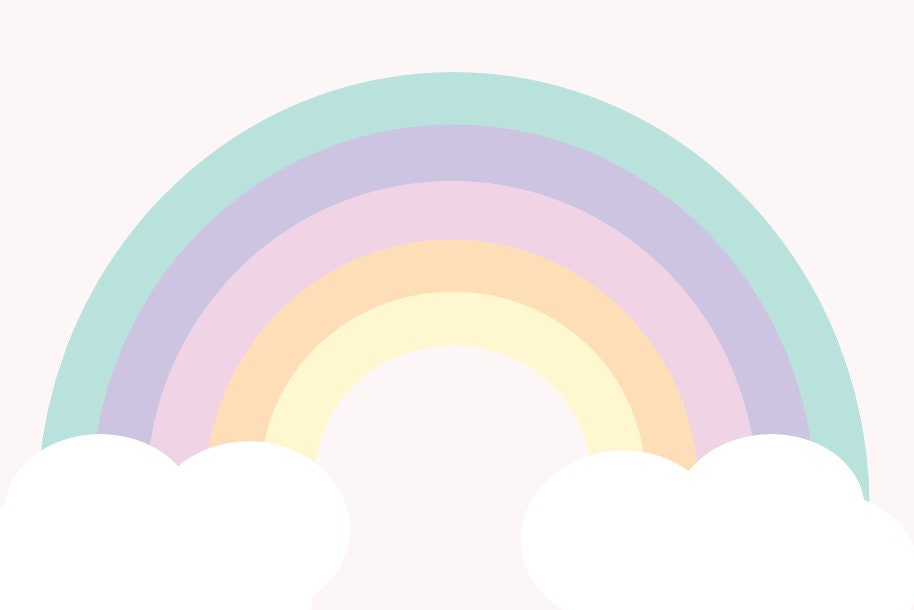 Blushing Peach Rainbow Wallpaper // Removable Wallpaper // | Etsy