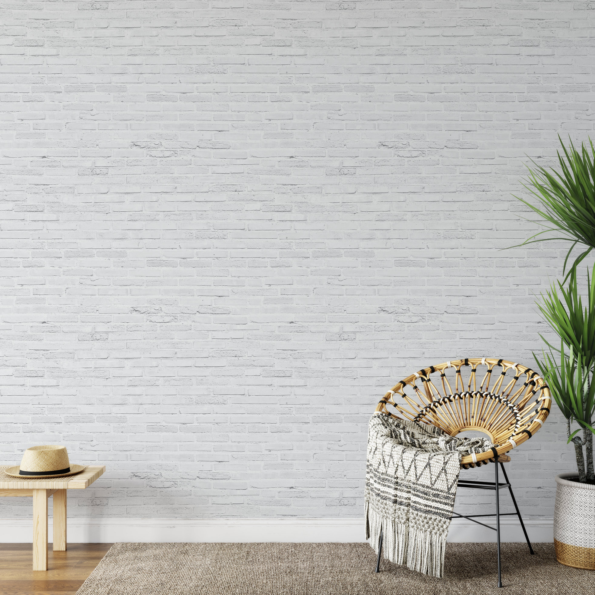 White Brick Wallpaper/ Removable Wallpaper/ Peel and Stick Wallpaper ...