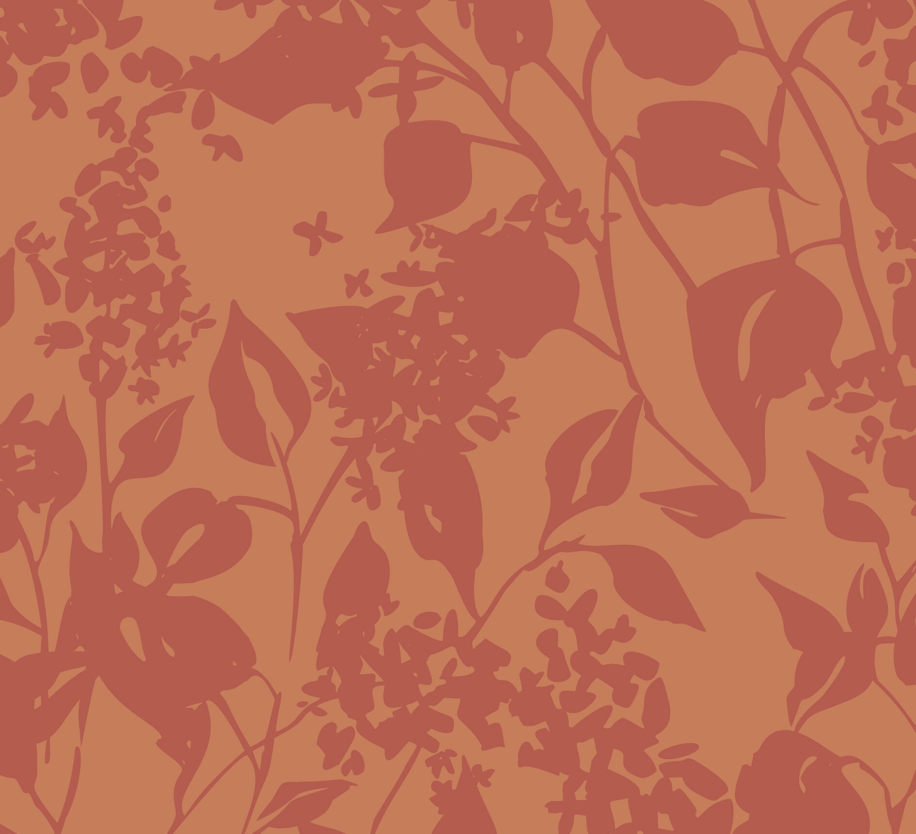 Peel and Stick Wallpaper Boho/ Terra-cotta Abstract Floral - Etsy