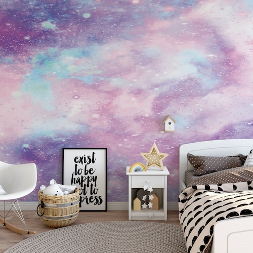 Removable Wallpaper Mural Peel & Stick Watercolor Galaxy Etsy