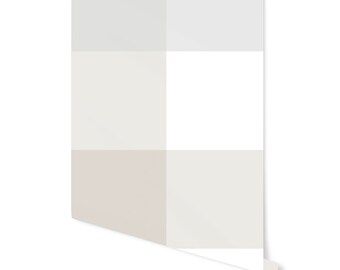 Gray and Beige XL Buffalo Check Plaid Wallpaper/ Removable/ Peel and Stick/ Unpasted Wallpaper/ Pre-Pasted Wallpaper WW1905