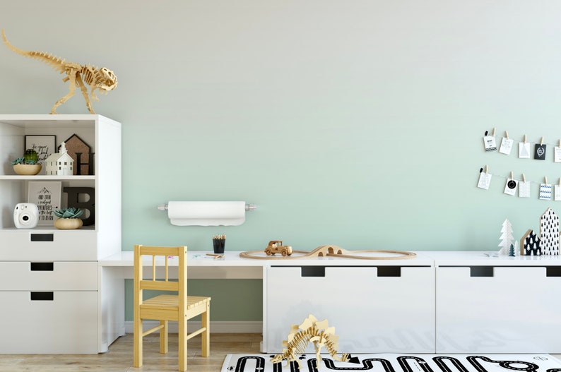 Mint Green Ombre Wallpaper // Removable Wallpaper // Peel and Etsy