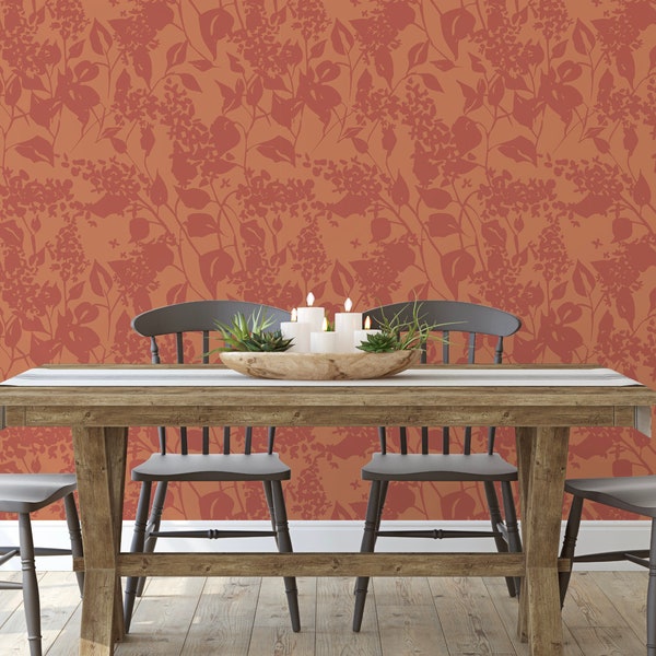 Terra Cotta Peel and Stick Wallpaper - Etsy