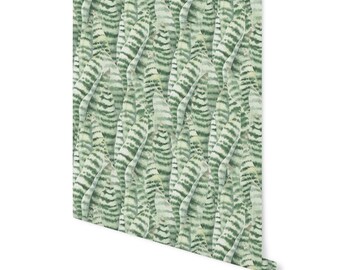 Peel and Stick Wallpaper Green/ Green Snake Plant Wallpaper/ Removable Wallpaper/ Unpasted Wallpaper/ Pre-Pasted Wallpaper WW2276