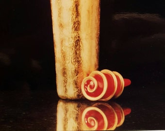 Large Gold and Red Jar (Floor Vase 42")