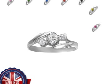 Ladies Different Colours Cubic Zirconia 925 Silver Rings Size I - Z+2 M 204