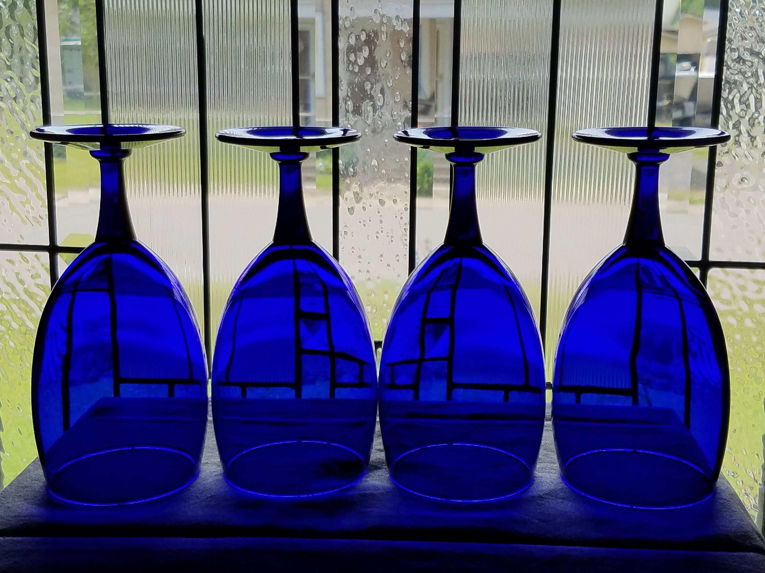 Vintage Cobalt Blue Wine Or Water Goblets Glasses Large 16 Oz By Pier 1 Imports Set Of 4 Cobalt Blue Stemware lilmissrelics