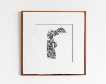 Winged Victory of Samothrace Art Print | Nike of Samothrace | Marble Sculpture