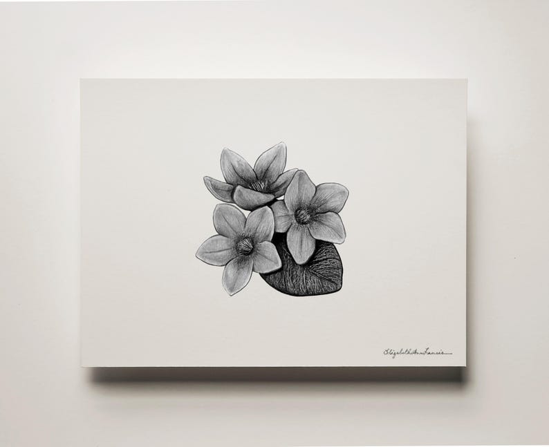Lámina artística Mayflower Graphite: Marco de roble macizo, papel de archivo. imagen 2
