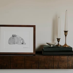 Polar Bear Graphite Art Print: Solid Oak Frame, Archival Paper image 3